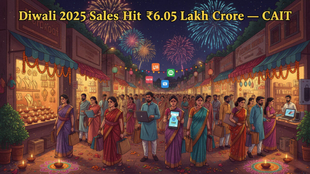 Diwali 2025 Sales Hit Record ₹6.05 Lakh Crore – CAIT Reports Massive Festive Boom