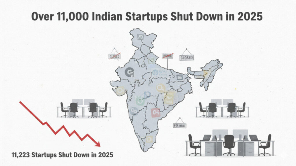 11,223 Indian Startups Shut Down in 2025 | Funding Crunch Hits India’s Startup Ecosystem