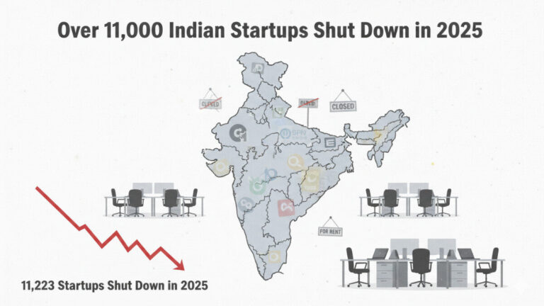11,223 Indian Startups Shut Down in 2025 | Funding Crunch Hits India’s Startup Ecosystem