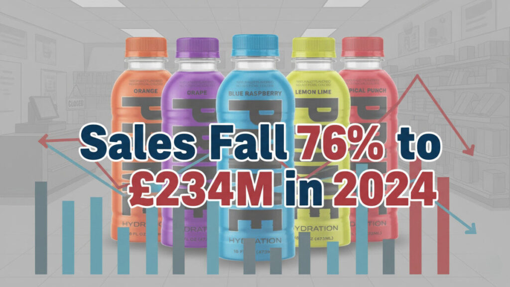 Prime Hydration Sales Drop 76% to £234M in 2024 | Market Slowdown Hits Logan Paul’s Brand