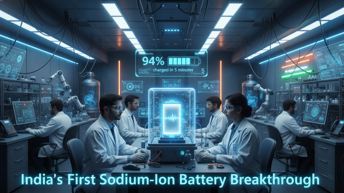 Indian Scientists Create Sodium-Ion Battery That Charges 94% in 5 Minutes